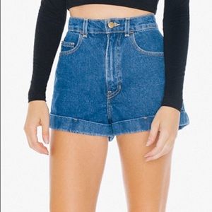 American Apparel high waisted jean shorts